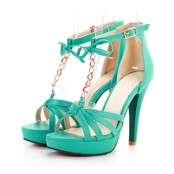gold metal chain and bow design high heel fashion sandals gold metal chain and bow design high heel fashion sandals